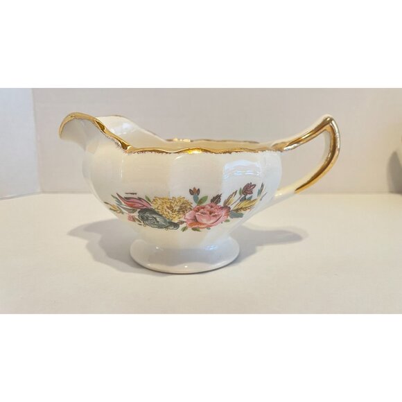 Vintage Sovereign Potters Canada Cream & Sugar Set Floral Cross-Stitch Pattern - Picture 2 of 10